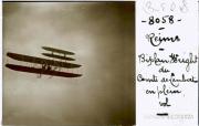 flyer biplan Wright  du comte de Lambert en plein vol