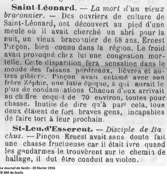 Saint Léonard la mort d'un vieux braconnier